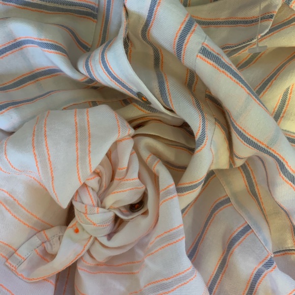 Vintage America Tunic Top white blue and orange Stripe 3/4 Sleeve NWT Plus Size - Picture 12 of 16